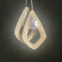 Clear Silver Chunky Glitter Open Diamond Hoop Resin Earrings