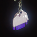 White & Purple Two-Tone Cozy Sweater Resin Dangle Earrings