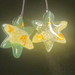 Mint Green Star Resin Drop Earrings with Gold Foil