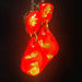 Red & Gold Foil Linked Organic Slab Resin Earrings