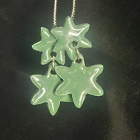 Mint Green Stacked Star Cluster Resin Dangle Earrings