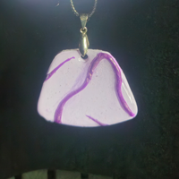 Lavender & Purple Swirl Abstract Slab Resin Earring & Necklace Set