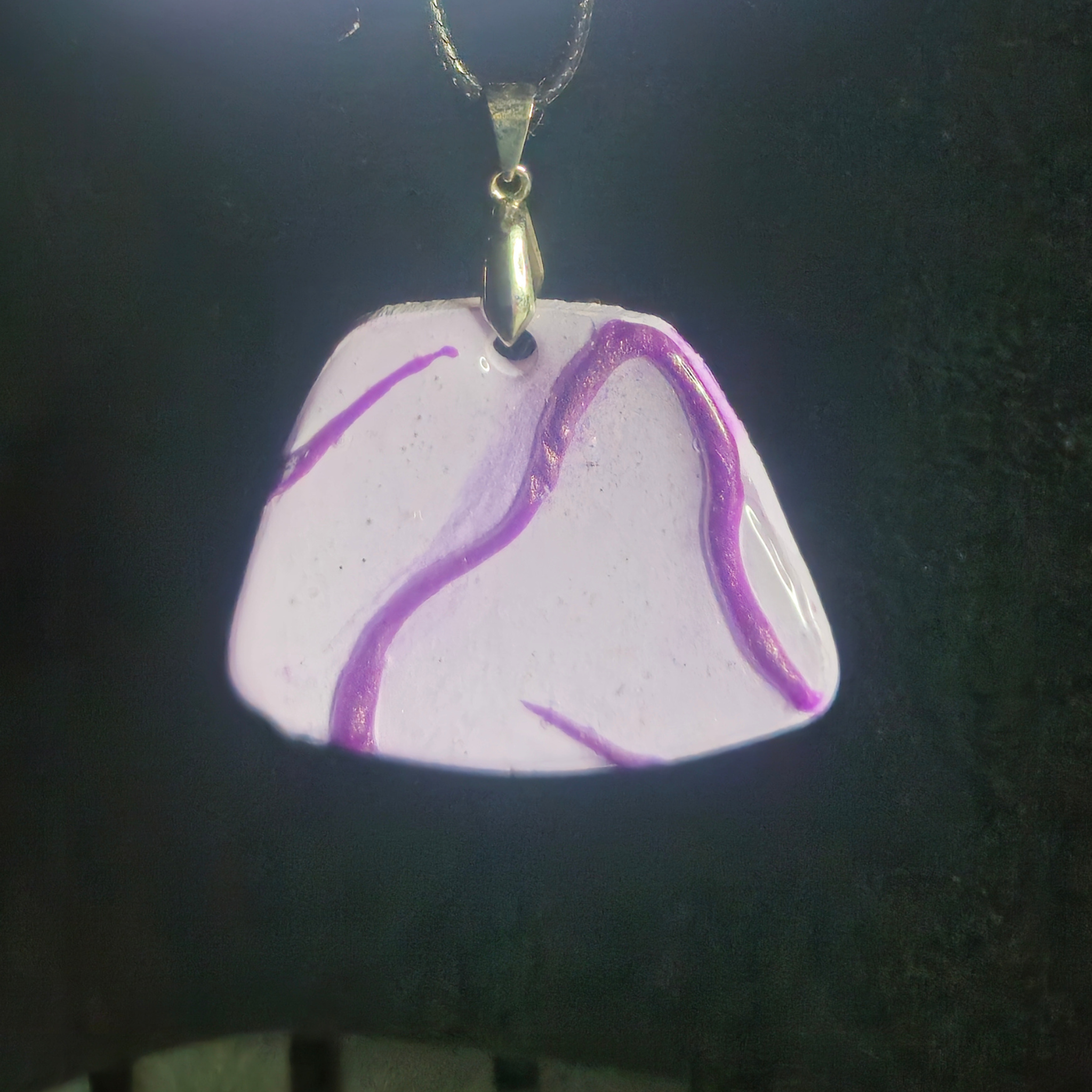 Lavender & Purple Swirl Abstract Slab Resin Earring & Necklace Set