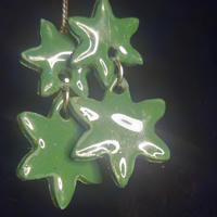 Mint Green Stacked Star Cluster Resin Dangle Earrings