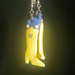 Yellow & Blue Cowboy Boot Resin Dangle Earrings