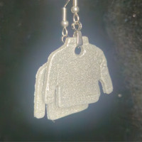 White Glitter Cozy Sweater Resin Earrings