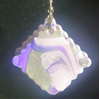 White & Purple Agate Geode Slab Resin Dangle Earrings