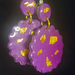 Lavender & Gold Foil Scalloped Circle Stud & Drop Resin Earrings