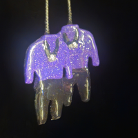 Lavender & Black Dapper Suit Resin Earrings