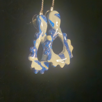 Blue & White Glitter Octopus Resin Dangle Earrings