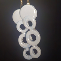 Blue Pearl Bubble Chain Resin Earrings