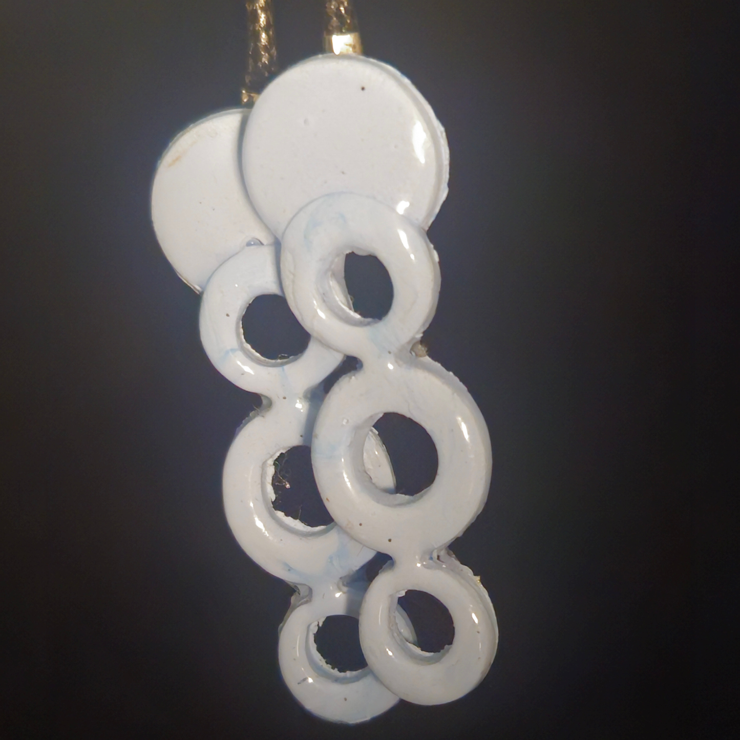 Blue Pearl Bubble Chain Resin Earrings