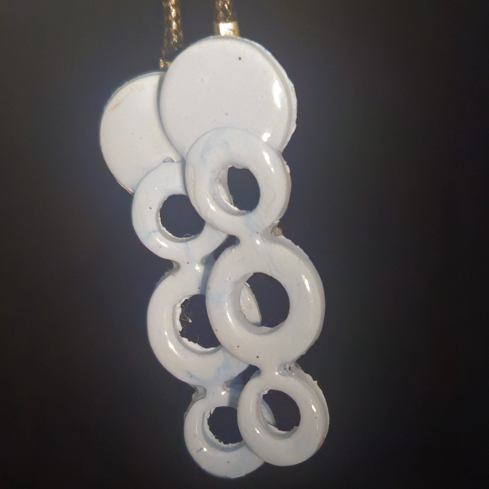 Blue Pearl Bubble Chain Resin Earrings